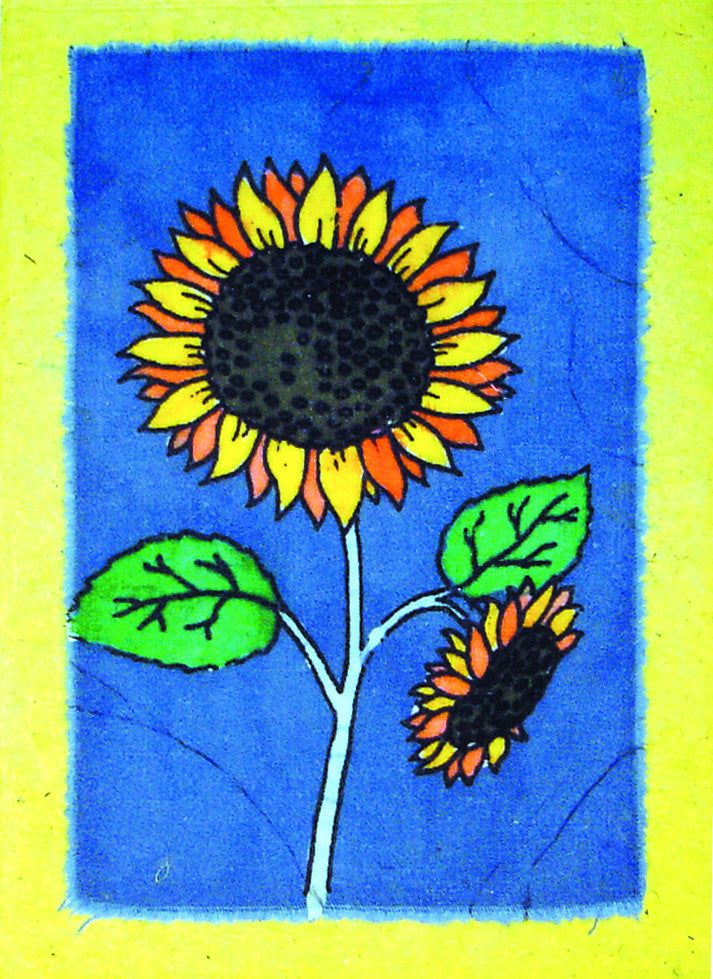 Sunflower Batik Greeting Cards